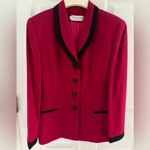Vintage Saville Berry with Black Detail Blazer Size 8